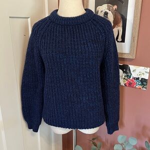 Vintage Cornish Jumpers Pure Wool Navy Royal Blue Women's M collar Sweater